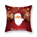 Detail of red Christmas pillowcase with cartoon Santa Claus and Merry Christmas print - Cartoon Waving Santa (19XMAS16 (12)) / 45x45cm (Pillow Case Only) / Red