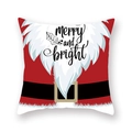 Gros plan de l'imprimé Merry and Bright sur taie d'oreiller de Noël style Père Noël - Motif de boucle de ceinture de Père Noël (19XMAS16(24))