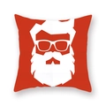 Detail of red Christmas pillow cover with minimalist modern Santa Claus print decor - Modern Minimalist Santa (19XMAS16(25)) / 45x45cm (Pillow Case Only) / Red
