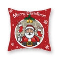 Détail d'une taie d'oreiller de Noël rouge avec Père Noël, sucres d'orge et cloches - Chaussette de Noël cloche dorée (19XMAS16(30))
