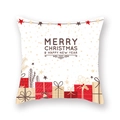Détail d'une taie d'oreiller de Noël carrée avec boîtes cadeaux rouges et motifs étoilés - Étoiles de boîte cadeau rouge (19XMAS16(33))