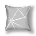 Silver geometric peach skin pillowcase in dark grey for modern sofa and bed decor - Medium Grey Geometric Polygons (DM157-10)
