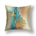 Federa per cuscino quadrata moderna con motivo astratto in marmo blu e oro stile nordico - 45*45cm (Inserto non incluso) / Blu Lago Sabbia Oro Marmo (DM253-2)