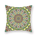 Ethnische Mandala Kissenhülle mit lebhaftem grün-rotem geometrischem Blumenmuster - Grün Gelb Rot Mandala Blumen (DM26-13)