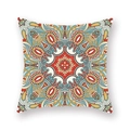 Quadratischer Mandala-Kissenbezug mit lebhaftem böhmischem Ethno-Muster in Rot und Blau - Rot Blau Ethno Dekoration (DM26-14)