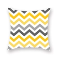 Nordischer Kissenbezug mit gelb-grauem Chevron-Geometrie-Wellenmuster - 45cmx45cm / Farbiges Geometrisches Fischgrätmuster (DM47-11)