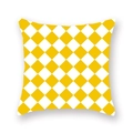Square cushion cover featuring modern yellow and white geometric diamond pattern - 45cmx45cm / Yellow White Rhombus (DM47-15)
