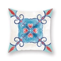 Mandala geometric pattern throw pillow cover in blue and red Mediterranean tile design - Sky Blue Deep Blue Tile Pattern (DM26-3)