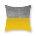 Nordic geometric throw pillow cover in grey concrete texture and bright yellow color block - 45cmx45cm / Gray Yellow Half Splicing (DM47-14)
