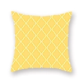 Square Moroccan pillow cover with yellow and white geometric pattern on white background - 45cmx45cm / Yellow Moroccan Pattern (DM47-7)