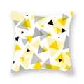 Modern square pillow case featuring yellow and black geometric triangle patterns - 45cmx45cm / Modern Geometric Triangle (DM47-6)
