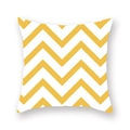 Yellow and white chevron pattern square throw pillow cover for home sofa decoration - 45cmx45cm / Yellow White Wave (DM47-3)