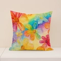 Vintage-Leinen-Kissenbezug mit buntem Blumenmuster im Ölmalerei-Stil für Sofas - Bunte Kunst Öl Floral (SP014-44) / 45x45cm Nur Kissenbezug