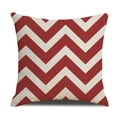 Funda de cojín de lino con diseño geométrico de zigzag en rojo y blanco - Textura de Lino (Solo Funda) / Onda Roja y Blanca (SXYM16-4)