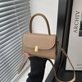 Chique kaki kleine vierkante crossbody tas met gouden metalen gesp voor dames - Khaki