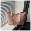 Sac cabas rose avec motif M classique et pendentif doré pour un style chic quotidien - Rose