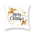 White Christmas pillowcase featuring Merry Christmas text with gold snowflakes and holly - Floral Wreath Style (19XMAS4 (6))