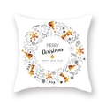 Federa natalizia bianca con motivi geometrici dorati di alberi e stelle brillanti - 45x45 cm / Stile Anello Geometrico (19XMAS4 (22))