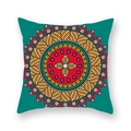 Square turquoise blue boho mandala throw pillow cover with vibrant geometric ethnic patterns - 18x18 Inch / Lake Blue Mandala (7)