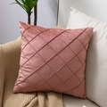 Velvet decorative throw pillow in dusty rose pink with elegant quilted diamond pattern - Single Pillowcase / Dusky Pink