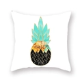 Square white pillowcase with artistic pineapple design in green, gold, and black patterns - 18x18 Inch / Artistic Marble Pineapple (10)