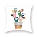 Ethnic Mandala cushion cover featuring a colorful anthropomorphic cactus plant art print - 18x18 Inch / Humanized Painted Pot (11)
