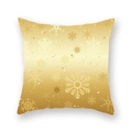 Fodera per cuscino natalizio quadrata dorata con motivi a fiocchi su sfondo bianco - 45x45 cm / Stile Sfondo Fiocco Oro (19XMAS4 (14))