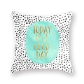 Bohemian mandala pillowcase with black polka dots and gold slogan Today Is A Good Day - 18x18 Inch / Polka Dot Today Slogan (13)