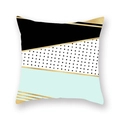 Ethnic mandala pillowcase with geometric mint green and black patterns and gold accents - 18x18 Inch / Mint Green Geometric Patchwork (14)