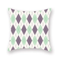 Ethnic mandala throw pillow cover with purple and mint green argyle geometric pattern - 18x18 Inch / Purple Argyle (15)