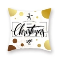 Federa natalizia bianca con pois dorati e scritta Merry Christmas per divano - 45x45 cm / Stile Benedizione Testo Stellato (19XMAS4 (12))