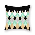 Mandala geometric throw pillow cover with mint green and gold glitter diamond patterns - 18x18 Inch / Gold Zigzag Geometric (16)