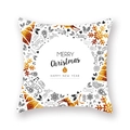 Federa natalizia bianca con motivi di renne dorate e scritte festive per le festività - 45x45 cm / Stile Albero di Natale Linee Geometriche (19XMAS4 (23))