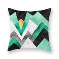 Ethnic mandala throw pillow cover with abstract geometric patterns in mint and gold - 18x18 Inch / Gold Mountain Peak Abstract (17)