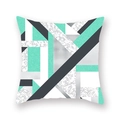 Ethnic mandala throw pillow cover with geometric mint green and silver marble patterns - 18x18 Inch / Mint Green Silver Grain (19)