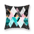 Modern geometric mountain pattern throw pillow cover with pink and gold abstract triangles - 18x18 Inch / Colorful Mountain Geometric (21)