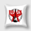 Funda de cojín nórdica blanca con diseño de estrella roja rock y guitarra - Guitarra Eléctrica Rock Blanca Tema ROCK (10)DM328 / 45x45cm (Sin Relleno)