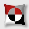 Funda de cojín moderna con patrones geométricos rojos y grises y diseño abstracto - Círculo de Cuadrante de Cruz Negro Gris Rojo Moderno (14)DM328 / 45x45cm (Sin Relleno)