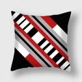 Funda de cojín cuadrada moderna con rayas geométricas diagonales rojo negro blanco - Sarga Diagonal Rojo Negro Blanco Gris (17)DM328 / 45x45cm (Sin Relleno)