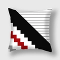 Funda de cojín geométrica moderna con patrones rojos y negros sobre fondo gris - Rayas Finas de Ondulación de Escalón Geométrico Abstracto (18)DM328 / 45x45cm (Sin Relleno)