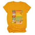 Detail van gembergeel leraren-T-shirt met creatieve educatieve grafische elementen - S / Mosterdgeel
