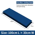 Deep blue cooling sports towel, 100x30cm quick-dry breathable mesh for fitness - 100x30cm / Solid Blue