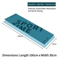 Blue cooling sports towel for gym and running with Sport Time print, 100cm x 30cm - 100x30cm / Deep Blue + Light Blue