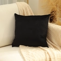 Housse de coussin carrée en velours noir moderne et minimaliste pour canapé - 45x45cm / Noir