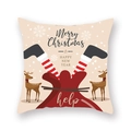 Weihnachts-Rentier und Geschenktüten-Druck auf beigefarbenem quadratischem Kissenbezug - Weihnachtsrentier-Geschenksack (19XMAS3-30)