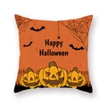 Orange Halloween pillowcase featuring Happy Halloween text and cartoon pumpkin graphics - Happy Pumpkin Bat (21HW1-22)