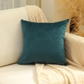 Peacock green velvet pillowcase in soft fabric for modern living room sofa decor - 45x45cm / Malachite green