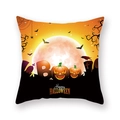 Halloween pumpkin cushion cover with BOO letters and full moon design on black - BOO Pumpkin Full Moon (21HW1-2)