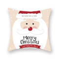 Housse de coussin carrée Père Noël avec flocons de neige et vœux de fin d'année - 45x45cm / Barbe du Père Noël rouge et blanc (19XMAS3-25)