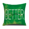Fodera per cuscino moderna in lino verde con stampa artistica Better Together - 22ym23-3 / 45*45 (Solo fodera)